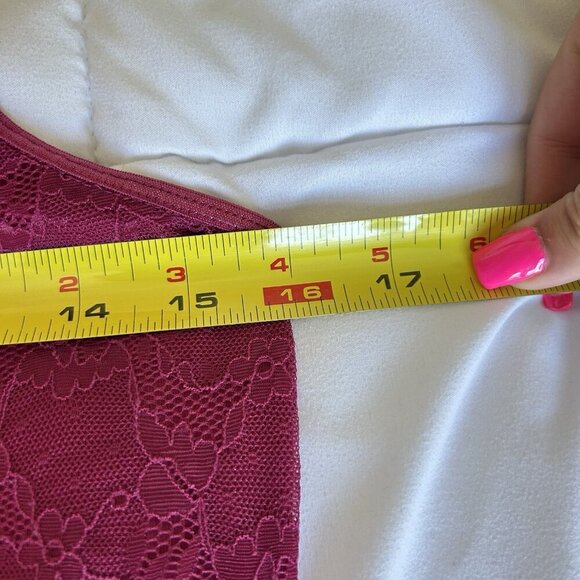 Garnet Hill Lace Trimmed Pink Womens Medium Cami Babydoll Y2K 90s Cottagecore - Picture 3 of 8